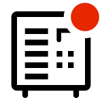 Media Changer Outline Badged SVG Icon